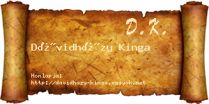 Dávidházy Kinga névjegykártya