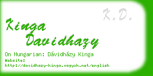 kinga davidhazy business card
