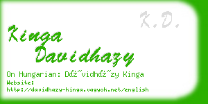 kinga davidhazy business card